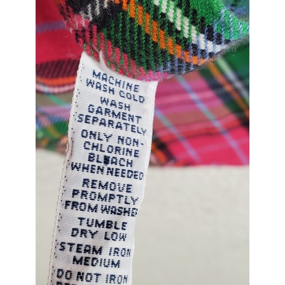 Polo Ralph Lauren Dungaree Work Shirt Mens L Green Red Blanket Flannel Plaid LS - Picture 9 of 12